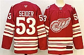 Men's Detroit Red Wings #53 Moritz Seider Red 2025-26 Centennial Premium Stitched Jersey,baseball caps,new era cap wholesale,wholesale hats