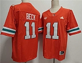 Men's Miami Hurricanes #11 Carson Beck Orange Stitched Football Jersey,baseball caps,new era cap wholesale,wholesale hats