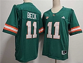 Men's Miami Hurricanes #11 Carson Beck Aqua Stitched Football Jersey,baseball caps,new era cap wholesale,wholesale hats