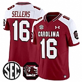 Men's South Carolina Fighting Gamecocks #16 LaNorris Sellers Garnet White 2025 F.U.S.E. Stitched Jersey Dzhi,baseball caps,new era cap wholesale,wholesale hats