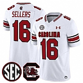 Men's South Carolina Fighting Gamecocks #16 LaNorris Sellers White 2025 F.U.S.E. Stitched Jersey Dzhi,baseball caps,new era cap wholesale,wholesale hats