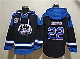 Men's New York Mets #22 Juan Soto Black Blue Ageless Must-Have Lace-Up Pullover Hoodie,baseball caps,new era cap wholesale,wholesale hats