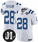 Men & Women & Youth Indianapolis Colts #28 Jonathan Taylor White Jim Irsay Patch Vapor Limited Stitched Jersey,baseball caps,new era cap wholesale,wholesale hats
