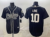 Men's Green Bay Packers #10 Jordan Love Black Reflective With Patch Cool Base Stitched Baseball Jersey,baseball caps,new era cap wholesale,wholesale hats