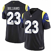 Men's Los Angeles Rams #23 Kyren Williams midnight blue 2025 F.U.S.E. 'Rivalries' Vapor Limited Stitched Jersey,baseball caps,new era cap wholesale,wholesale hats