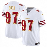 Men's San Francisco 49ers #97 Nick Bosa White Gold 2025 F.U.S.E. 'Rivalries' Vapor Limited Stitched Jersey,baseball caps,new era cap wholesale,wholesale hats