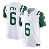 Men's New York Jets #6 Nick Folk White 2025 F.U.S.E. Classic Alternate Vapor Untouchable Limited Stitched Jersey,baseball caps,new era cap wholesale,wholesale hats