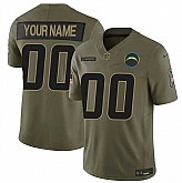 Men's Los Angeles Chargers Active Player Custom Olive 2025 F.U.S.E. Salute to Service Limited Stitched Football Jersey,baseball caps,new era cap wholesale,wholesale hats