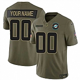 Men's Miami Dolphins Active Player Custom Olive 2025 F.U.S.E. Salute to Service Limited Stitched Football Jersey,baseball caps,new era cap wholesale,wholesale hats