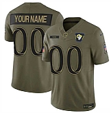Men's Los Angeles Rams Active Player Custom Olive 2025 F.U.S.E. Salute to Service Limited Stitched Football Jersey,baseball caps,new era cap wholesale,wholesale hats