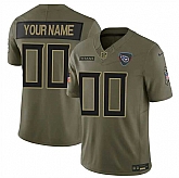 Men's Tennessee Titans Active Player Custom Olive 2025 F.U.S.E. Salute to Service Limited Stitched Football Jersey,baseball caps,new era cap wholesale,wholesale hats