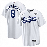 Men's Los Angeles Dodgers #8 Enrique Hernandez White 2025 World Series Home Cool Base Stitched Jersey Dzhi,baseball caps,new era cap wholesale,wholesale hats