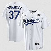 Men's Los Angeles Dodgers #37 Teoscar Hernandez White 2025 World Series Home Cool Base Stitched Jersey Dzhi,baseball caps,new era cap wholesale,wholesale hats