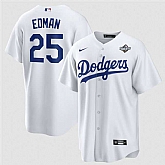 Men's Los Angeles Dodgers #25 Tommy Edman White 2025 World Series Home Cool Base Stitched Jersey Dzhi,baseball caps,new era cap wholesale,wholesale hats