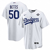 Men's Los Angeles Dodgers #50 Mookie Betts White 2025 World Series Home Cool Base Stitched Jersey Dzhi,baseball caps,new era cap wholesale,wholesale hats