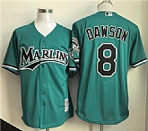 Men's Miami Marlins #8 Andre Dawson Teal Throwback Stitched Jersey,baseball caps,new era cap wholesale,wholesale hats