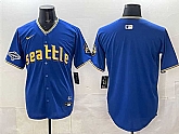 Men's Seattle Mariners Blank Royal With 2025 AL West Division Champions Patch City Connect Limited Stitched Jersey,baseball caps,new era cap wholesale,wholesale hats