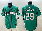 Men's Seattle Mariners #29 Cal Raleigh Aqua With 2025 AL West Division Champions Patch Limited Stitched jersey,baseball caps,new era cap wholesale,wholesale hats