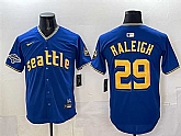 Men's Seattle Mariners #29 Cal Raleigh Royal With 2025 AL West Division Champions Patch City Connect Limited Stitched Jersey,baseball caps,new era cap wholesale,wholesale hats