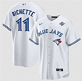 Men's Toronto Blue Jays #11 Bo Bichette White 2025 World Series Home Cool Base Stitched Jersey Dzhi,baseball caps,new era cap wholesale,wholesale hats