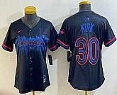 Women's Toronto Blue Jays #30 Alejandro Kirk Black 2024 City Connect Limited Stitched Jersey,baseball caps,new era cap wholesale,wholesale hats