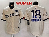 Women's los angeles dodgers #18 yoshinobu yamamoto cream 2024 city connect limited jersey,baseball caps,new era cap wholesale,wholesale hats