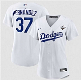 Women's Los Angeles Dodgers #37 Teoscar Hernandez White 2025 World Series Home Cool Base Stitched Jersey Dzhi,baseball caps,new era cap wholesale,wholesale hats