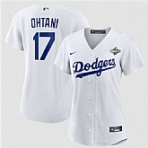 Women's Los Angeles Dodgers #17 Shohei Ohtani White 2025 World Series Home Cool Base Stitched Jersey Dzhi,baseball caps,new era cap wholesale,wholesale hats