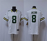 Men's Green Bay Packers #8 Josh Jacobs White Vapor 2025 F.U.S.E. Limited Stitched Jersey,baseball caps,new era cap wholesale,wholesale hats