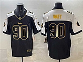 Men's Pittsburgh Steelers #90 T.J. Watt Black White F.U.S.E. Vapor Untouchable Limited Stitched Jersey Dzhi,baseball caps,new era cap wholesale,wholesale hats
