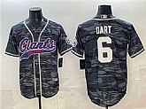 Men's New York Giants #6 Jaxson Dart Gray Camo With Patch Cool Base Stitched Baseball Jersey,baseball caps,new era cap wholesale,wholesale hats