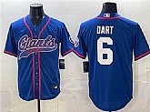 Men's New York Giants #6 Jaxson Dart Royal With Patch Cool Base Stitched Baseball Jersey,baseball caps,new era cap wholesale,wholesale hats