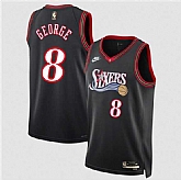 Men's Philadelphia 76ers #8 Paul George Black 2025 Classic Edition Stitched Jersey Dzhi,baseball caps,new era cap wholesale,wholesale hats