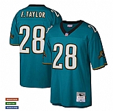 Men's Jacksonville Jaguars #28 Fred Taylor Mitchell & Ness Teal NFL Throwback Jersey,baseball caps,new era cap wholesale,wholesale hats