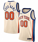 Men's New Yok Knicks Active Player Custom Cream 2025-26 City Edition Swingman Stitched Basketball Jersey,baseball caps,new era cap wholesale,wholesale hats