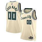 Men's Milwaukee Bucks Active Player Custom Cream 2025-26 City Edition Swingman Stitched Basketball Jersey,baseball caps,new era cap wholesale,wholesale hats