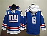 Men's New York Giants #6 Jaxson Dart Blue Ageless Must-Have Lace-Up Pullover Hoodie,baseball caps,new era cap wholesale,wholesale hats