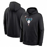 Men's Arizona Diamondbacks Black Cooperstown Collection Logo Club Pullover Hoodie,baseball caps,new era cap wholesale,wholesale hats