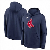 Men's Boston Red Sox Navy Cooperstown Collection Logo Club Pullover Hoodie,baseball caps,new era cap wholesale,wholesale hats