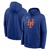 Men's New York Mets Royal Cooperstown Collection Logo Club Pullover Hoodie,baseball caps,new era cap wholesale,wholesale hats