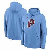 Men's Philadelphia Phillies Blue Cooperstown Collection Logo Club Pullover Hoodie,baseball caps,new era cap wholesale,wholesale hats