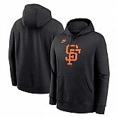 Men's San Francisco Giants Black Cooperstown Collection Logo Club Pullover Hoodie,baseball caps,new era cap wholesale,wholesale hats