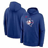 Men's Texas Rangers Royal Cooperstown Collection Logo Club Pullover Hoodie,baseball caps,new era cap wholesale,wholesale hats