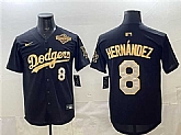 Men's Los Angeles Dodgers #8 Enrique Hernandez Black Gold 2025 World Series Limited Stitched Jersey,baseball caps,new era cap wholesale,wholesale hats