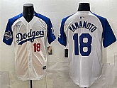 Men's Los Angeles Dodgers #18 Yoshinobu Yamamoto White Royal 2025 World Series Champions Patch Limited Stitched Jersey,baseball caps,new era cap wholesale,wholesale hats