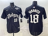 Men's Los Angeles Dodgers #18 Yoshinobu Yamamoto Black 2025 LA Gothic Style With 2025 World Series Patch Vapor Premier Limited Stitched Jersey,baseball caps,new era cap wholesale,wholesale hats