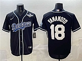 Men's Los Angeles Dodgers #18 Yoshinobu Yamamoto Black 2025 World Series Cool Base Stitched Jersey,baseball caps,new era cap wholesale,wholesale hats