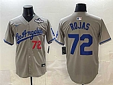 Men's Los Angeles Dodgers #72 Miguel Rojas Grey 2025 World Series Patch Limited Stitched Jersey,baseball caps,new era cap wholesale,wholesale hats