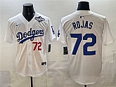 Men's Los Angeles Dodgers #72 Miguel Rojas White 2025 World Series Patch Limited Stitched Jersey,baseball caps,new era cap wholesale,wholesale hats