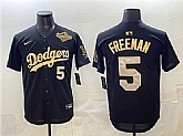 Men's Los Angeles Dodgers #5 Freddie Freeman Black Gold 2025 World Series Limited Stitched Jersey,baseball caps,new era cap wholesale,wholesale hats
